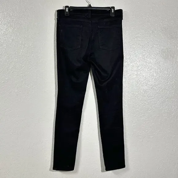 Veronica Beard Debbie Ankle Crop Skinny Jeans Raven Black Women 30